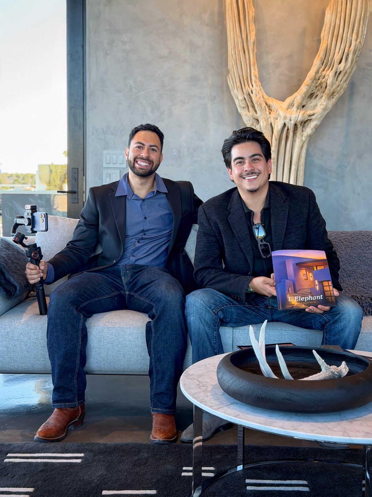 Aram and Juan on location